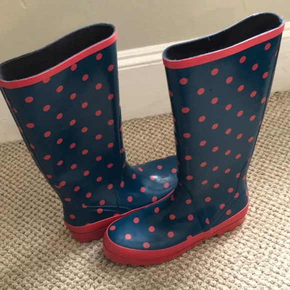 J Crew Wellies Polka Dot Rain Boots 
